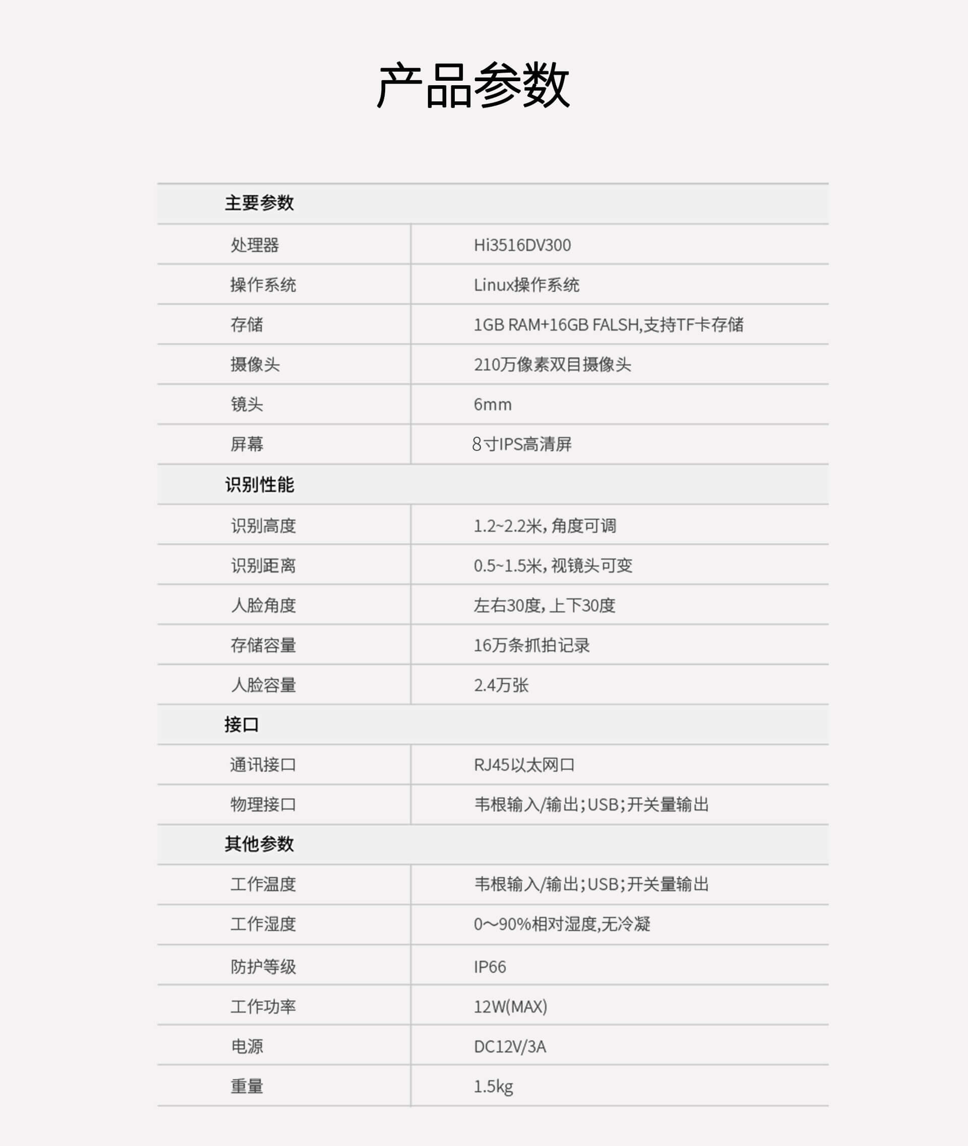 人臉識(shí)別機(jī)參數(shù)